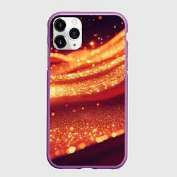 Чехол iPhone 11 Pro матовый Коричневая золотая текстура, цвет: 3D-фиолетовый