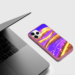 Чехол iPhone 11 Pro матовый Блестящая волнистая текстура, цвет: 3D-малиновый — фото 2