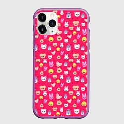 Чехол iPhone 11 Pro матовый Skzoo pattern pink, цвет: 3D-фиолетовый