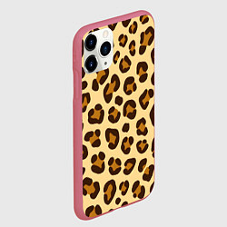 Чехол iPhone 11 Pro матовый Паттерн с пятнами леопарда, цвет: 3D-малиновый — фото 2