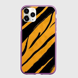Чехол iPhone 11 Pro матовый Тигровый раскрас, цвет: 3D-фиолетовый