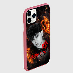 Чехол iPhone 11 Pro матовый Сектор газа огненный фон, цвет: 3D-малиновый — фото 2