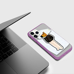 Чехол iPhone 11 Pro матовый Чиловый парень - свидетель мем, цвет: 3D-фиолетовый — фото 2