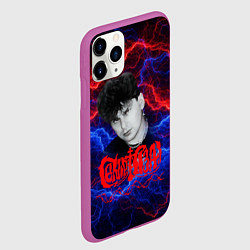 Чехол iPhone 11 Pro матовый Сектор газа - красно-синие молнии, цвет: 3D-фиолетовый — фото 2