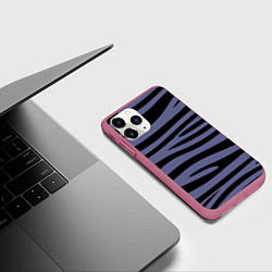 Чехол iPhone 11 Pro матовый Морские полоски, цвет: 3D-малиновый — фото 2