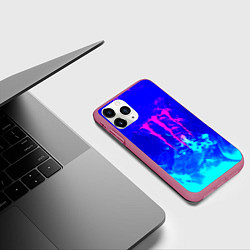 Чехол iPhone 11 Pro матовый Monster energy дым неоновый, цвет: 3D-малиновый — фото 2