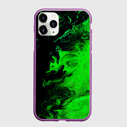 Чехол iPhone 11 Pro матовый Color green black, цвет: 3D-фиолетовый