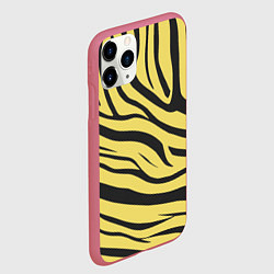 Чехол iPhone 11 Pro матовый Светлый тигровый паттерн, цвет: 3D-малиновый — фото 2