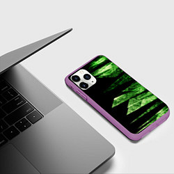Чехол iPhone 11 Pro матовый Color green black, цвет: 3D-фиолетовый — фото 2