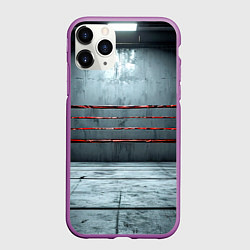 Чехол iPhone 11 Pro матовый Серый ринг, цвет: 3D-фиолетовый