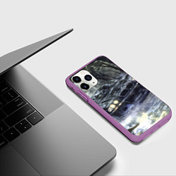 Чехол iPhone 11 Pro матовый БМВ брызги из под колес, цвет: 3D-фиолетовый — фото 2