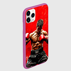 Чехол iPhone 11 Pro матовый Кикбоксер в красном, цвет: 3D-фиолетовый — фото 2