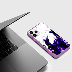 Чехол iPhone 11 Pro матовый Фиолетовый огонь текстура, цвет: 3D-фиолетовый — фото 2