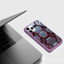 Чехол iPhone 11 Pro матовый Бордовый бронежилет, цвет: 3D-фиолетовый — фото 2