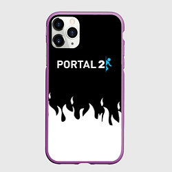 Чехол iPhone 11 Pro матовый Portal белый огонь, цвет: 3D-фиолетовый