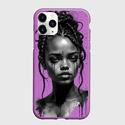 Чехол iPhone 11 Pro матовый Тень с характером, цвет: 3D-фиолетовый
