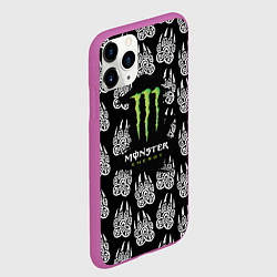 Чехол iPhone 11 Pro матовый Monster energy медвежьи лапы, цвет: 3D-фиолетовый — фото 2