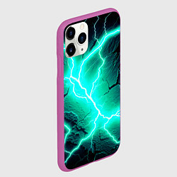 Чехол iPhone 11 Pro матовый Color light blue black, цвет: 3D-фиолетовый — фото 2