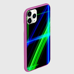 Чехол iPhone 11 Pro матовый Color blue black green, цвет: 3D-фиолетовый — фото 2
