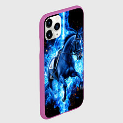 Чехол iPhone 11 Pro матовый Лошадь из конного спорта в огне, цвет: 3D-фиолетовый — фото 2