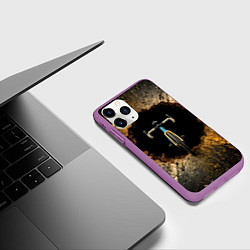 Чехол iPhone 11 Pro матовый Циклокроссовый велосипед, цвет: 3D-фиолетовый — фото 2