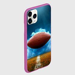 Чехол iPhone 11 Pro матовый Мяч для американского футбола синий дым, цвет: 3D-фиолетовый — фото 2