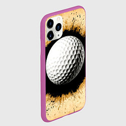 Чехол iPhone 11 Pro матовый Мяч для гольфа на бежевом, цвет: 3D-фиолетовый — фото 2