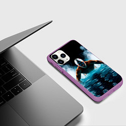 Чехол iPhone 11 Pro матовый Плавание брассом в дыму, цвет: 3D-фиолетовый — фото 2