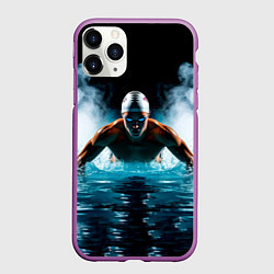 Чехол iPhone 11 Pro матовый Плавание брассом в дыму