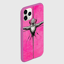 Чехол iPhone 11 Pro матовый Фехтовальшик на рапирах в розовом, цвет: 3D-фиолетовый — фото 2