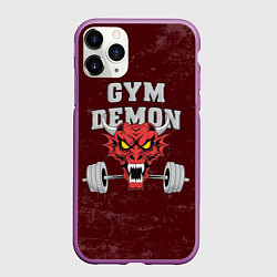 Чехол iPhone 11 Pro матовый Gym demon, цвет: 3D-фиолетовый