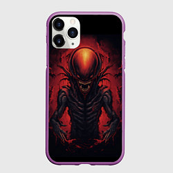 Чехол iPhone 11 Pro матовый Злой инопланетянин из портала