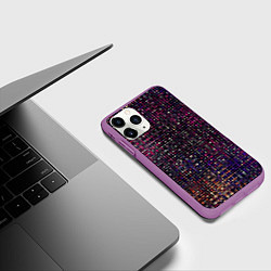 Чехол iPhone 11 Pro матовый Фиолетовый абстрактный мелкий паттерн, цвет: 3D-фиолетовый — фото 2