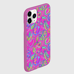 Чехол iPhone 11 Pro матовый Неоновые фрукты, цвет: 3D-фиолетовый — фото 2