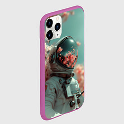 Чехол iPhone 11 Pro матовый Весенний космонавт, цвет: 3D-фиолетовый — фото 2
