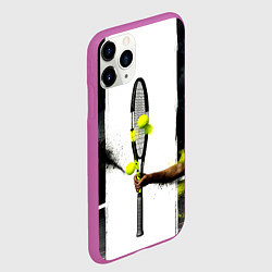 Чехол iPhone 11 Pro матовый Ракетка в черном дыму, цвет: 3D-фиолетовый — фото 2