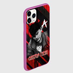 Чехол iPhone 11 Pro матовый Сектор Газа красно-черный фон, цвет: 3D-фиолетовый — фото 2