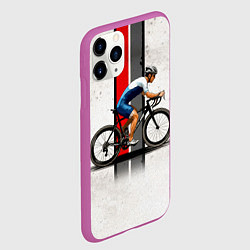 Чехол iPhone 11 Pro матовый Триатлонист на белом, цвет: 3D-фиолетовый — фото 2