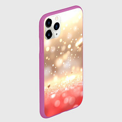 Чехол iPhone 11 Pro матовый Золотые блики текстура, цвет: 3D-фиолетовый — фото 2