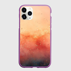 Чехол iPhone 11 Pro матовый Градиент в персиковых тоннах, цвет: 3D-фиолетовый