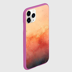 Чехол iPhone 11 Pro матовый Градиент в персиковых тоннах, цвет: 3D-фиолетовый — фото 2