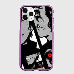 Чехол iPhone 11 Pro матовый Аниме арт, цвет: 3D-фиолетовый