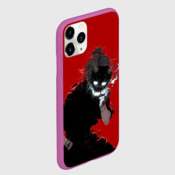 Чехол iPhone 11 Pro матовый Демон с маской, цвет: 3D-фиолетовый — фото 2