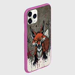 Чехол iPhone 11 Pro матовый Карикатурный лис, цвет: 3D-фиолетовый — фото 2