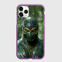 Чехол iPhone 11 Pro матовый Рептилия с зелеными глазами