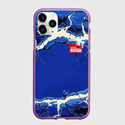 Чехол iPhone 11 Pro матовый Russia blue abstract, цвет: 3D-фиолетовый