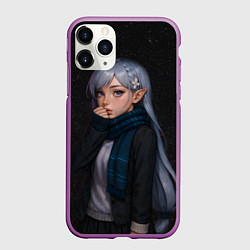 Чехол iPhone 11 Pro матовый Эмилия реализм, цвет: 3D-фиолетовый