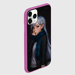 Чехол iPhone 11 Pro матовый Эмилия реализм, цвет: 3D-фиолетовый — фото 2