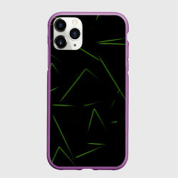 Чехол iPhone 11 Pro матовый Color green line, цвет: 3D-фиолетовый