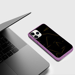 Чехол iPhone 11 Pro матовый Color yellow line, цвет: 3D-фиолетовый — фото 2
